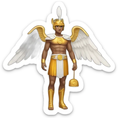 god Hermes mythologic  with helmet wings sticker