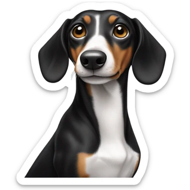 black and white daschund sticker