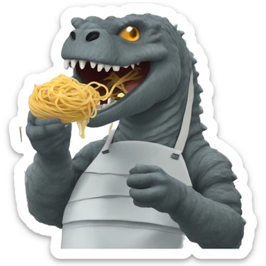 Godzilla eatting spaghetti  sticker