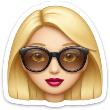 Emoji that has diva sunglasses  sticker