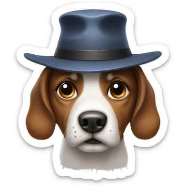 A dog with a hat  sticker