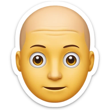 Bald emoji but with one singular hair on the top  sticker