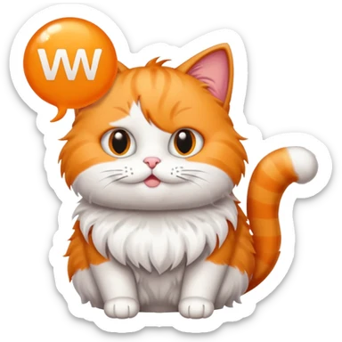make me a cartoon cat, with some kind of sign or something with the text ‘W Bubble’ on it sticker