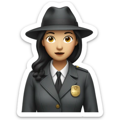 asian woman as a detective sticker