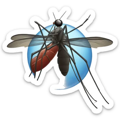 A mosquito sits on a man  sticker