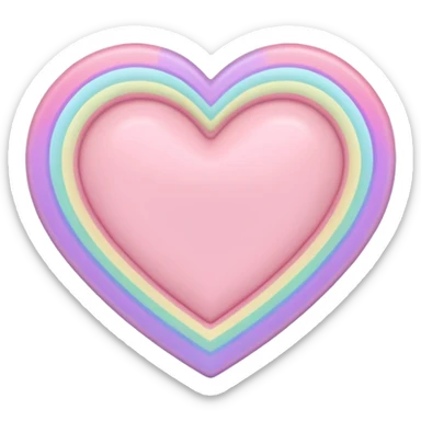 pastel heart with a pastel rainbow border sticker