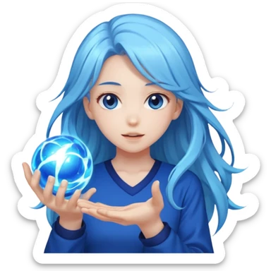 anime girl with power and magic sticker