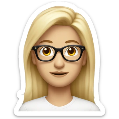Marciano rubia pelo largo y gafas sticker