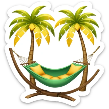 Yellow palm trees with a hammock sticker