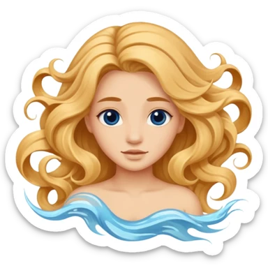 Luna en acuario sticker