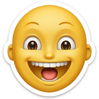 a face with a large opened mouth in emoji of whatsapp style (yellow) sticker