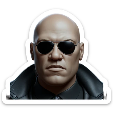 bald guy in sunglasses portrait sticker
