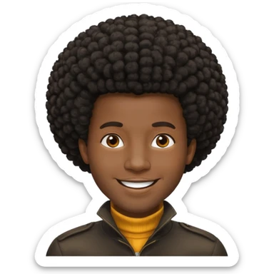 Black men hairstyle afro sticker