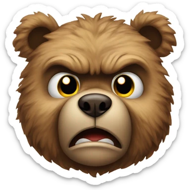 angry teddy bear sticker