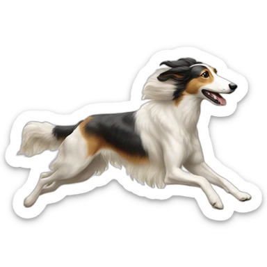 running borzoi sticker