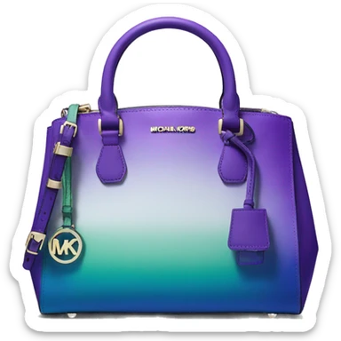 Realistic purple blue green ombre Michael kors satchel purse.  sticker