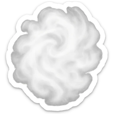 a swirling white mist, dense and cloudy, pure white, ethereal and soft sticker
