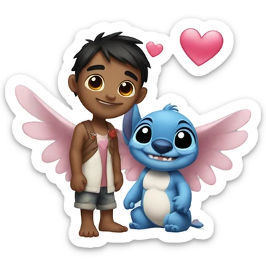 Angel and Stitch in love  sticker