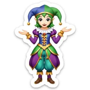 Jester girl full body sticker