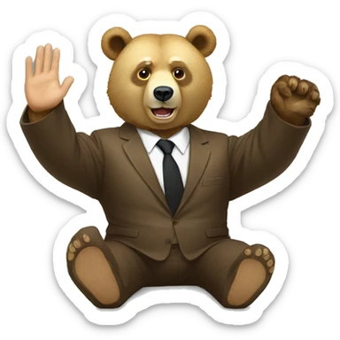 Putin sits on a bear and waves his hand sticker