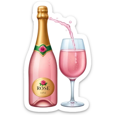 bottle of sparkling rose like the champagne emoji sticker