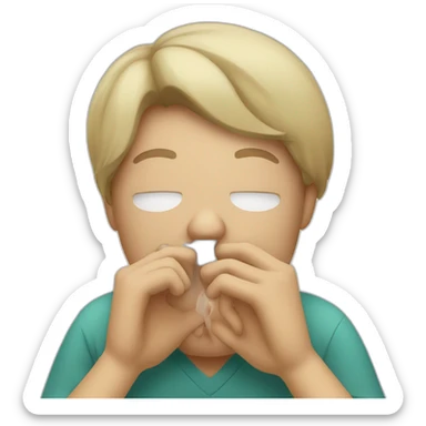 Sick and coughing sticker