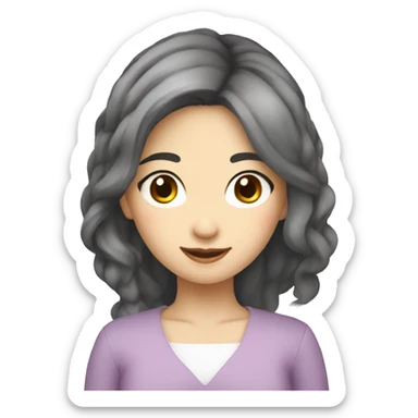 charming asian european woman ai avatar sticker