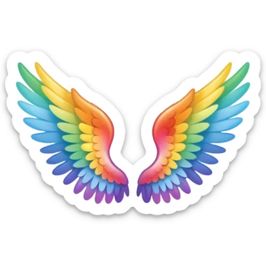 Simple tiny rainbow angel wings. Simple cute small left and right rainbow angel wings. Only wings. sticker