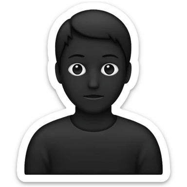 completely flat black silhouette, no facial features sticker