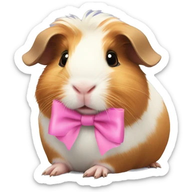 guinea pig with a pink bow sticker