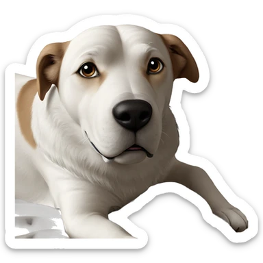 realistic dog portrait display sticker