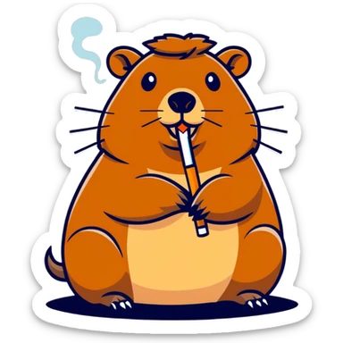 Capy smoking ciga sticker