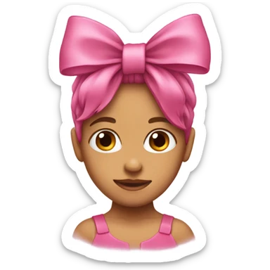 Pink hair bow sticker