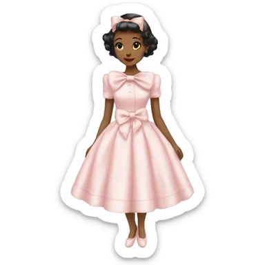 pale pink Vintage bow dress sticker