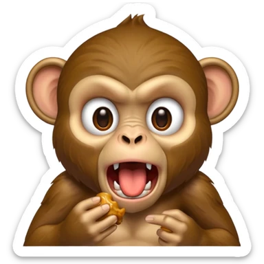 Angry monkey eating poo sticker
