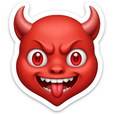 Devil's face? With heart-shaped eyes. An open, drooling mouth. style amoureux  sticker