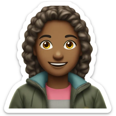 smiling girl outdoors in jacket sticker