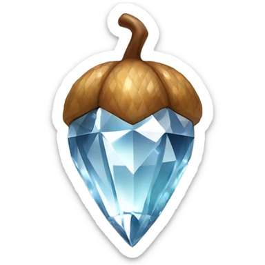 a Diamond Acorn, sparkling cut diamond, with short top and stem sticker