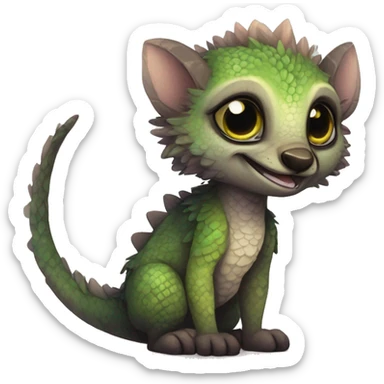  Scaly Cute Edgy Realistic Rare Fantasy Fluffy Slim Vernid-Trico-Melprin-species by LiLaiRa, by Falvie, full body sticker