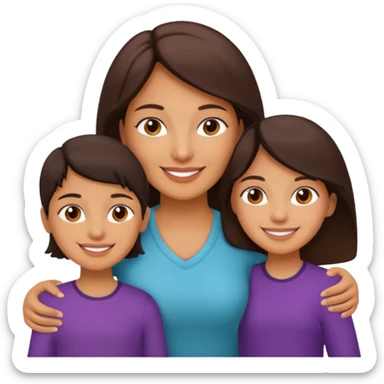 Latin mom with 3 kids. 2 girls and a boy sticker