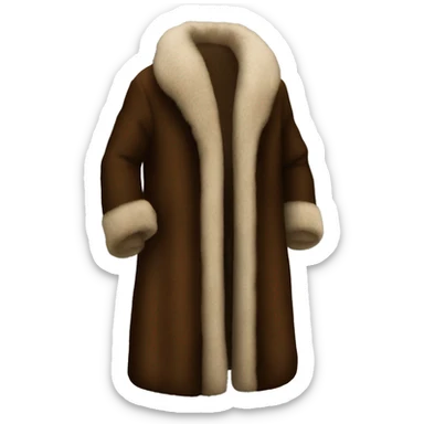 Luxurious brown full length fur coat sticker