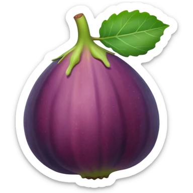 Please create a emoji of a cross-section of a fig with a small leaf sticker