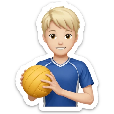 volleyball player, anime boy, with volleyball ball sticker