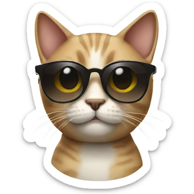Cat with sunglasses sticker