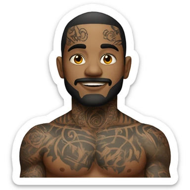 tattooed man very attractive sticker