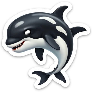 orca as a zombie sticker