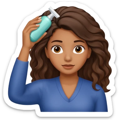Latina girl applying conditioner to her hair sticker