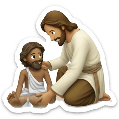 Jesus washes disciple’s feet  sticker