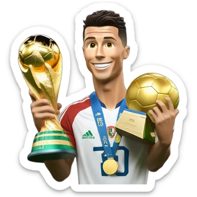 cristiano ronaldo gagne la coupe du monde sticker