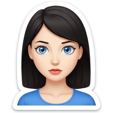 Sassy dark hair woman with blue eyes sticker